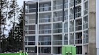 Rakenteilla oleva kerrostalo Jyväskylässä.