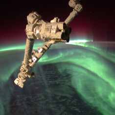 The Northern Lights from the perspective of the space station.
