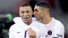 Kylian Mbappe ja Achraf Hakimi PSG:n paidassa.