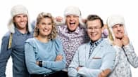 Mika Poutala, Laura Arffman, Kalle Palander, Riku Salminen ja Sami Jauhojärvi iloisissa ja hassuttelevissa tunnelmissa karvalakit päässään.
