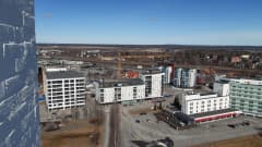 Seinäjoen keskustan uudisrakennuksia aseman suuntaan Lakeuden rististä. 