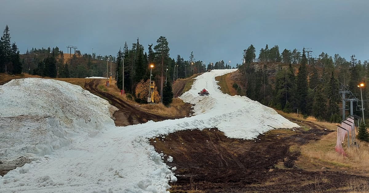 Recycling snow in northern Finland for October skiers