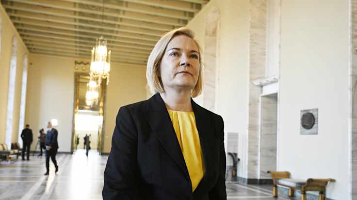 Photo shows Interior Minister Mari Rantanen of the Finns Party.