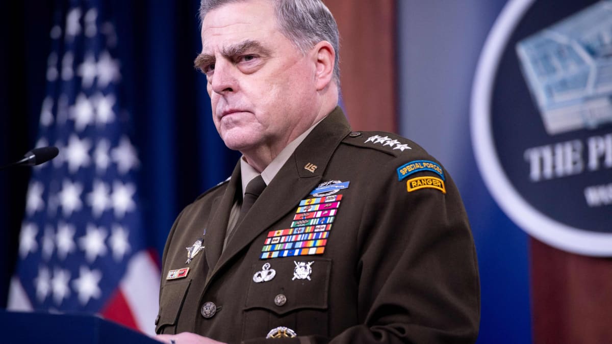 USA:s försvarschef Mark Milley, under en presskonferens om Afghanistan den 1 september. 