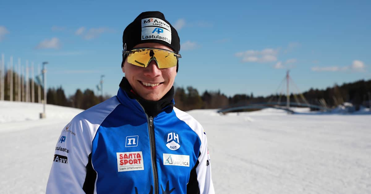 Celebratory moment of Lauri Vuorinen
