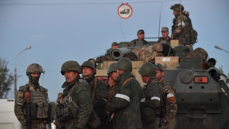 Venäläisiä sotilaita Mariupolissa.