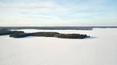 Rehjansaari ilmasta kuvattuna.