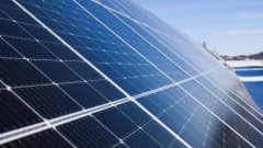 Panels at the Helen power utility solar power plant at Nurmijärvi.