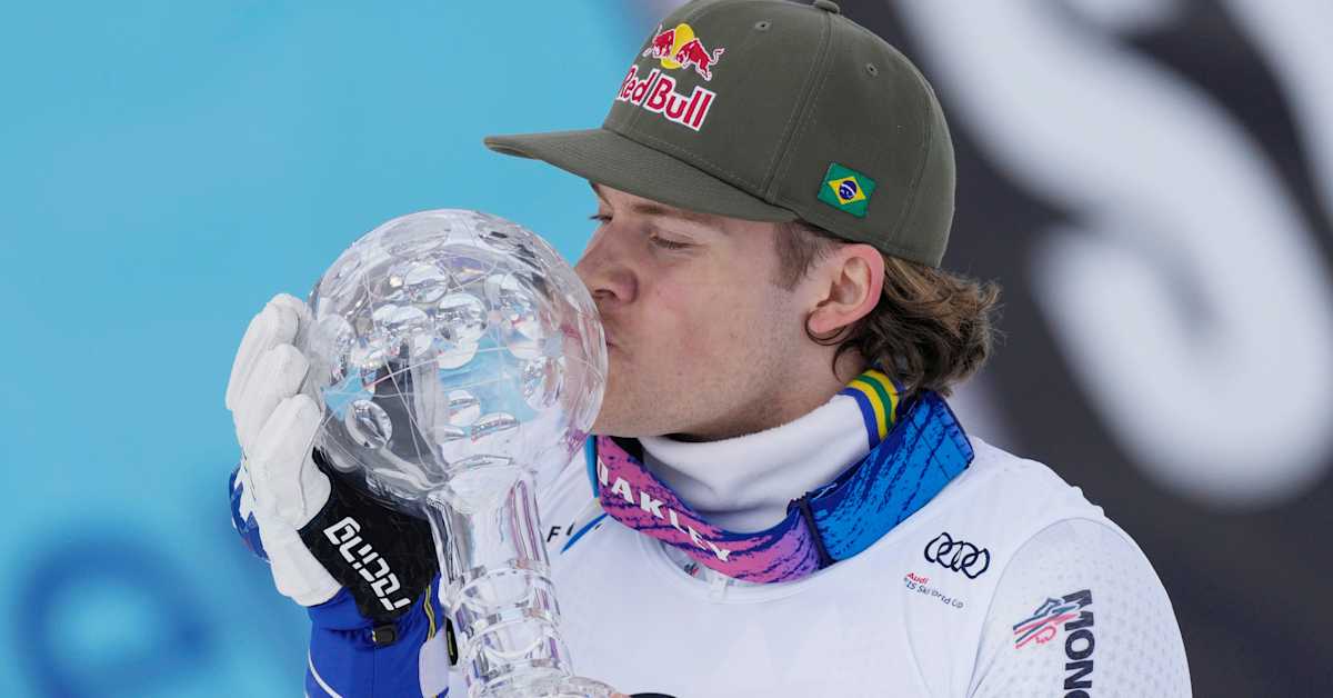 Dubbel glädje för Lucas Pinheiro Braathen – vann sista tävlingen och säkrade segern i storslalomcupen