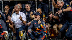 Max Verstappen firar sin VM-titel 2022.
