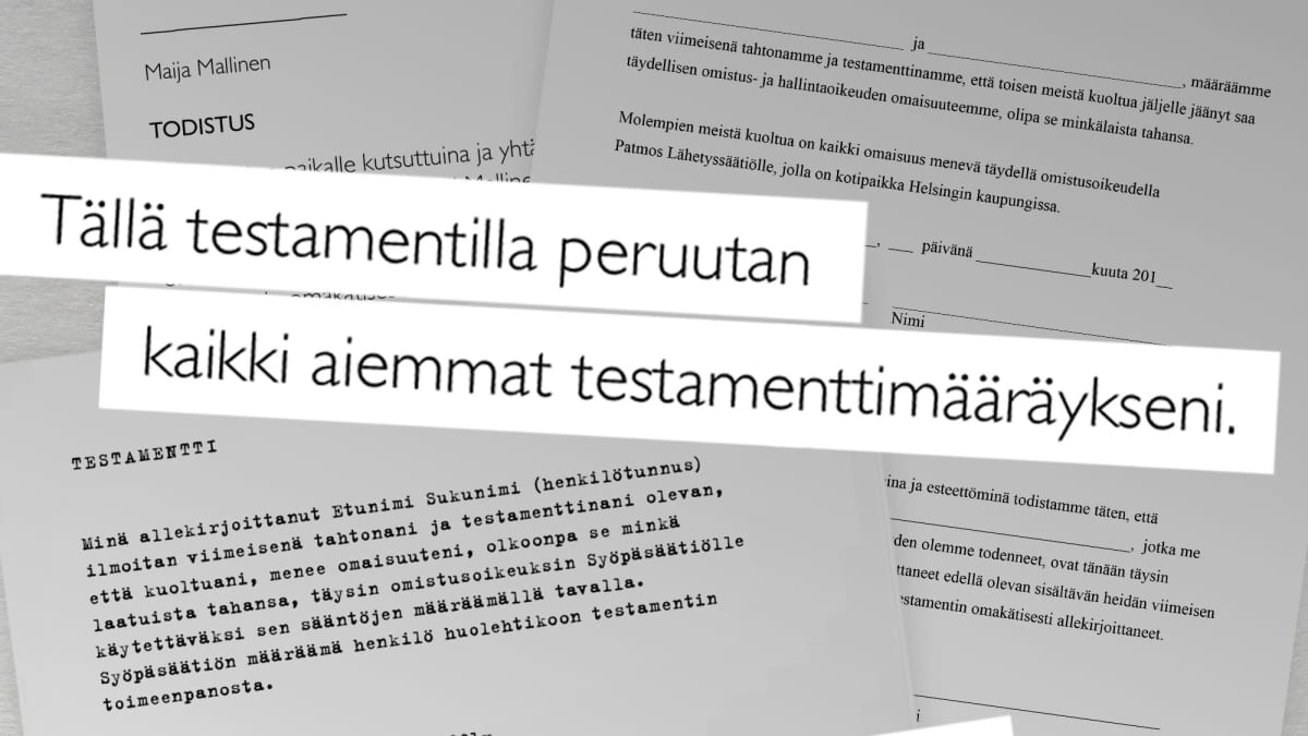 Testamenttimalleja