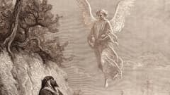 Gustave Dorén raamatullisessa kaiverruksessa Elia ja enkeli.