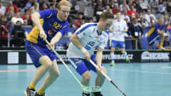 Ruotsin Alexander Rudd ja Suomen Krister Savonen vastakkain MM-kisoissa 2018.