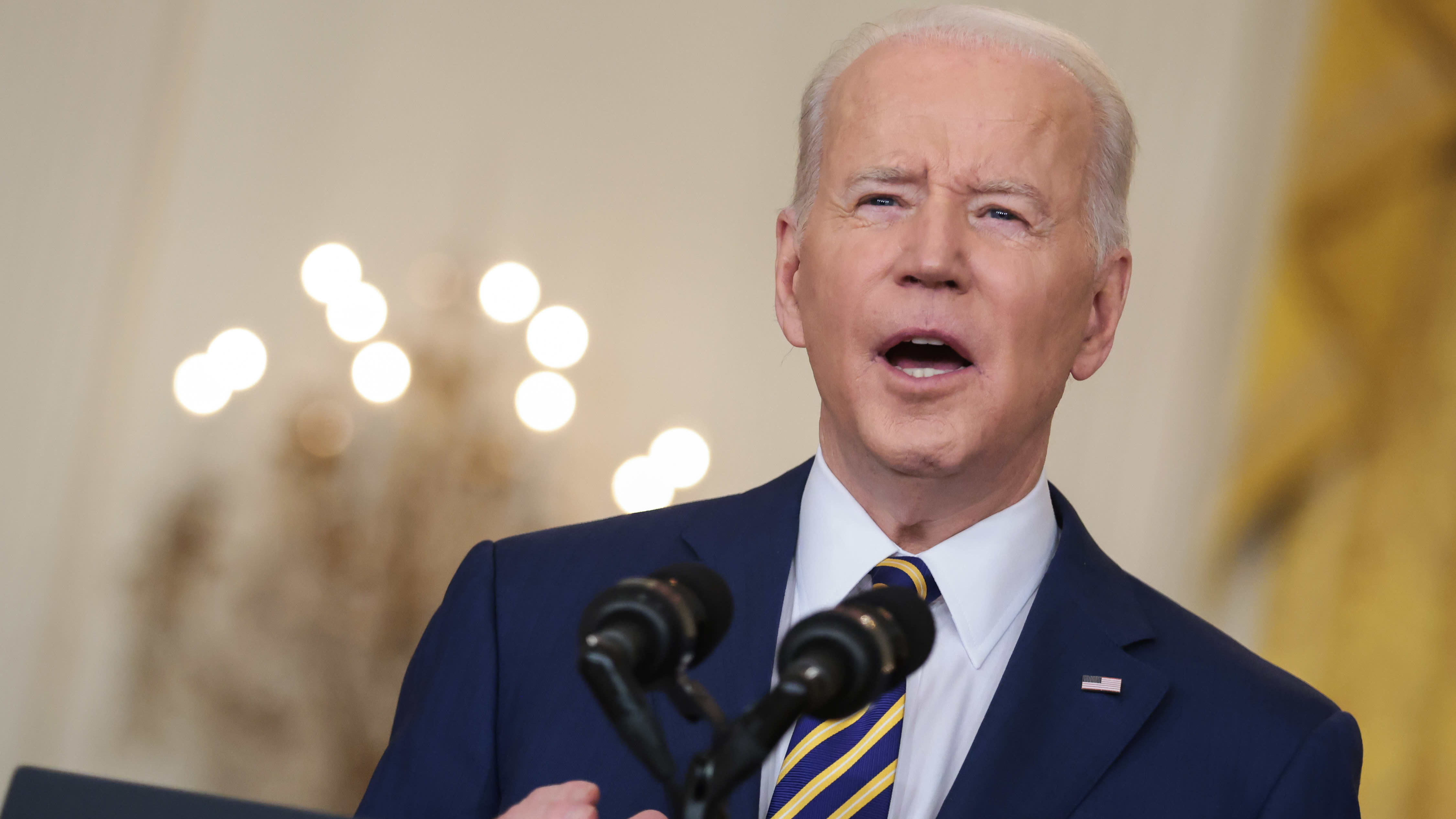 Presidentti Joe Biden puhui lehdistölle Valkoisessa talossa.