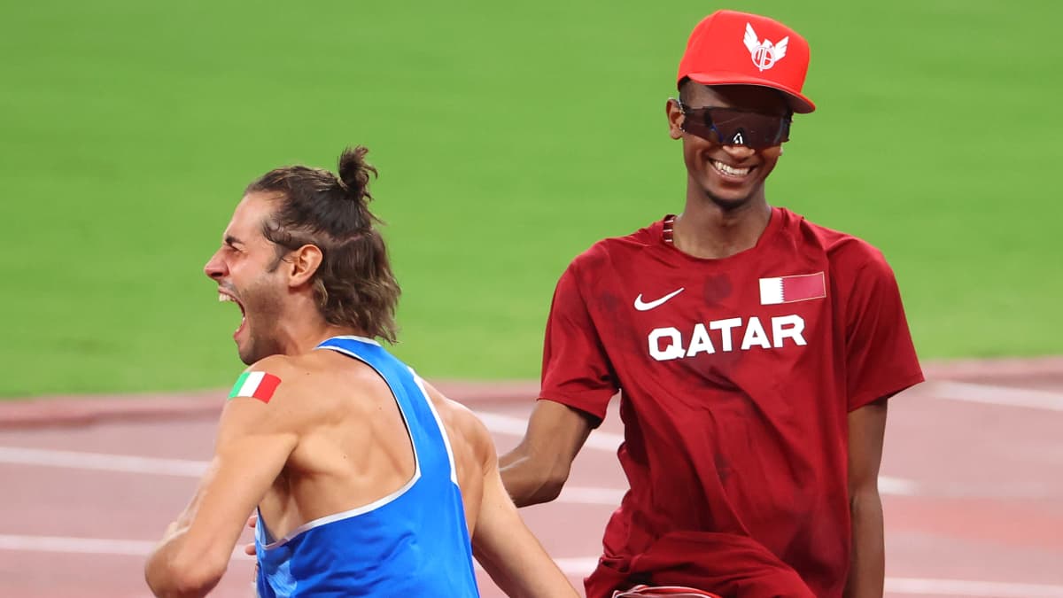 Gianmarco Tamberi ja Mutaz Essa Barshim jakoivat olympiavoiton