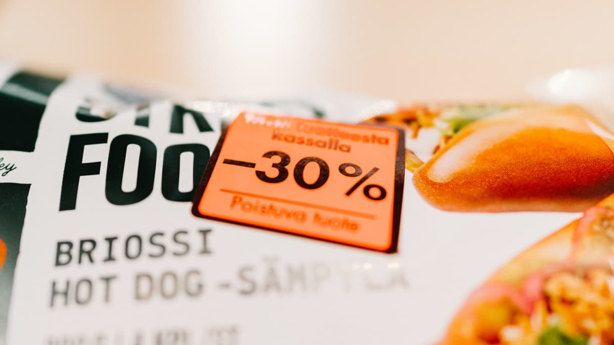 Poistuvan tuotteen -30% hintalappu.