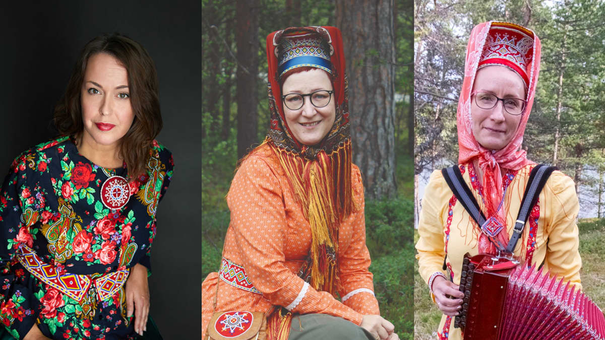 Mari Gauriloff, Minna Moshnikoff ja Sari Saxholm kirjoittivat opaskirjan kolttasaamelaisesta katrilli-tanssista. 
