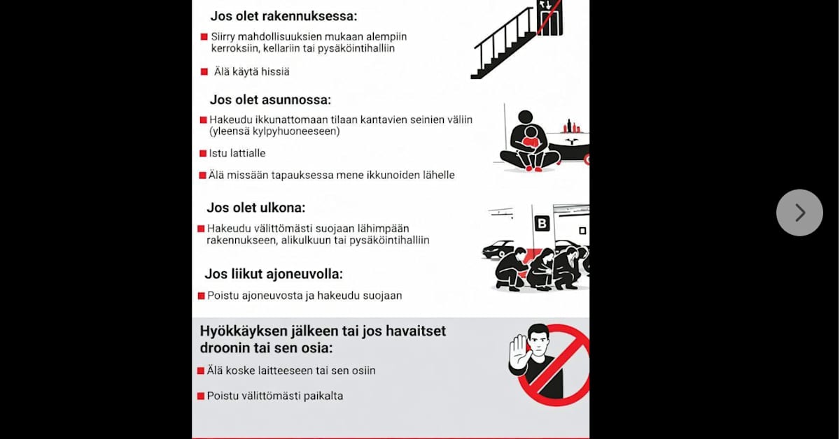 Pelastustoimen nimissä leviää väärennetty ohjeistus drooni-iskujen varalta