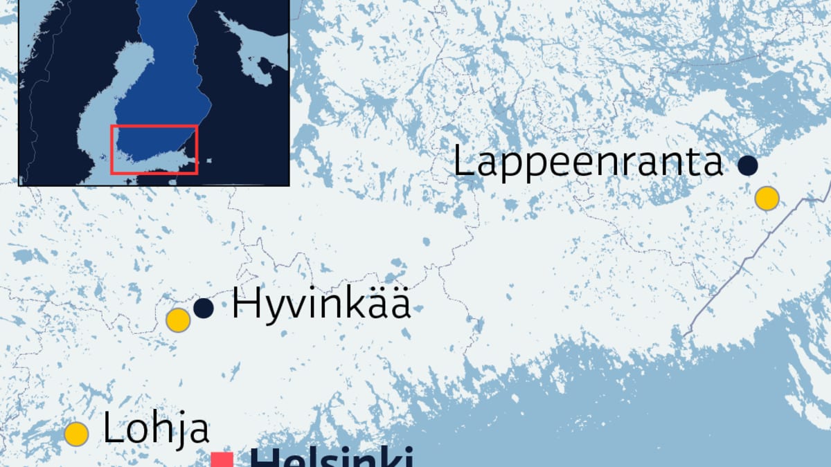 Kartalla merkittynä Etelä- ja Kaakkois-Suomen levätilanne 6.13.2023.