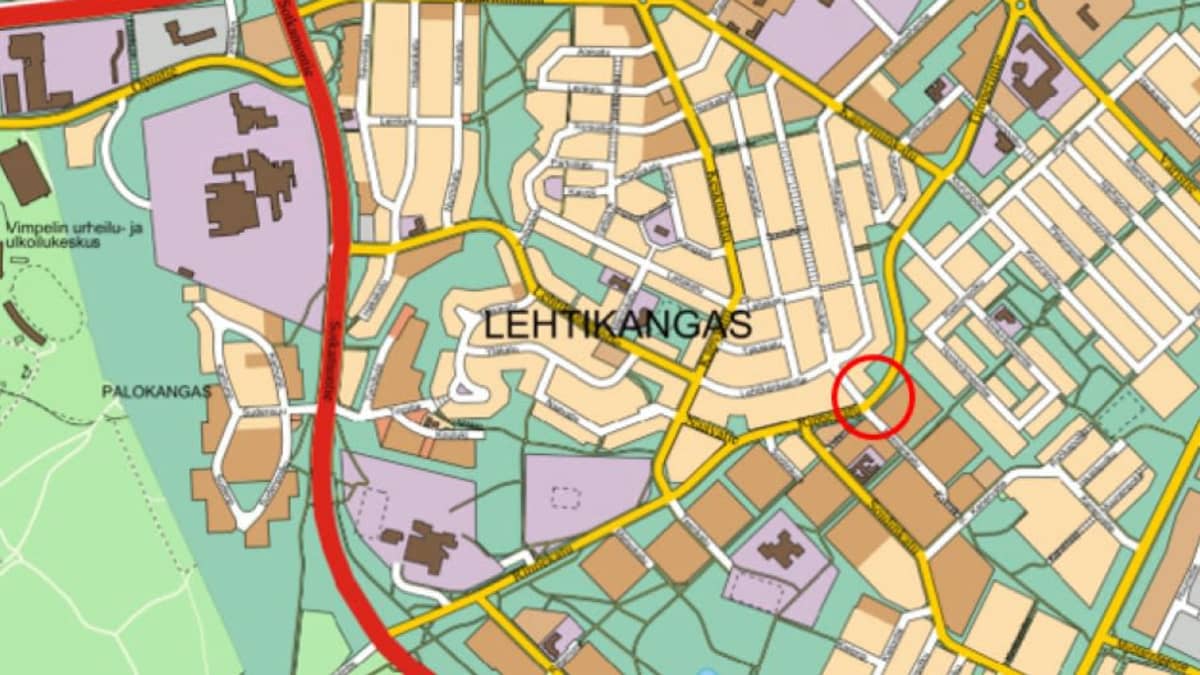 Kajaanin Lehtikangas opaskartassa.