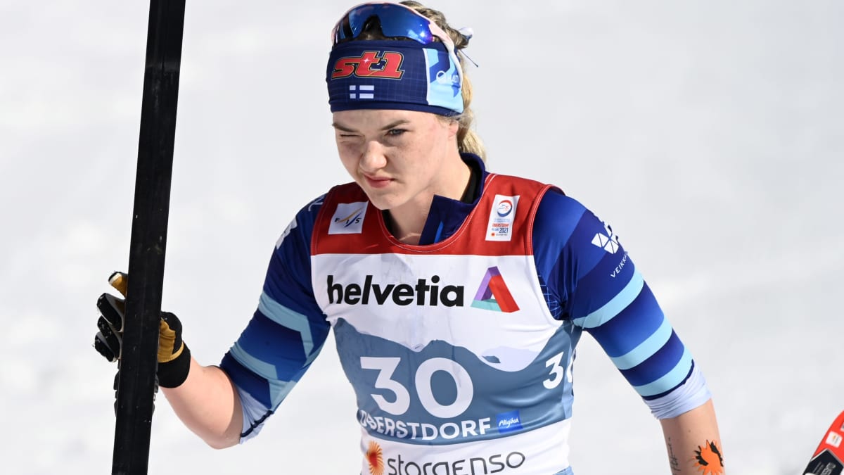 Vilma Nissinen Oberstdorfin 30 kilometrin kisan jälkeen.
