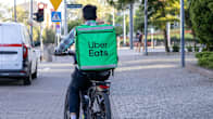 Photo shows an Uber Eats courier in Poland.