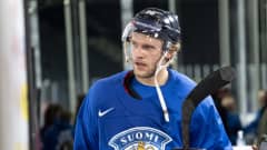 Mikko Rantanen Leijonien harjoituksissa Tampereella 2023.