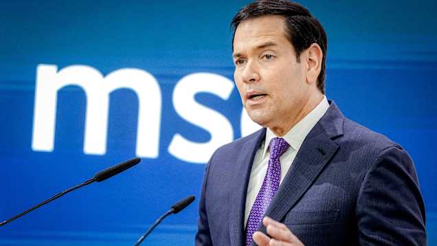 Marco Rubio, US Secretary of State, speaking at the 62nd Munich Security Conference.