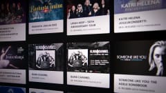 Näkymä RH Entertainment tulevien tapahtumien listauksesta.