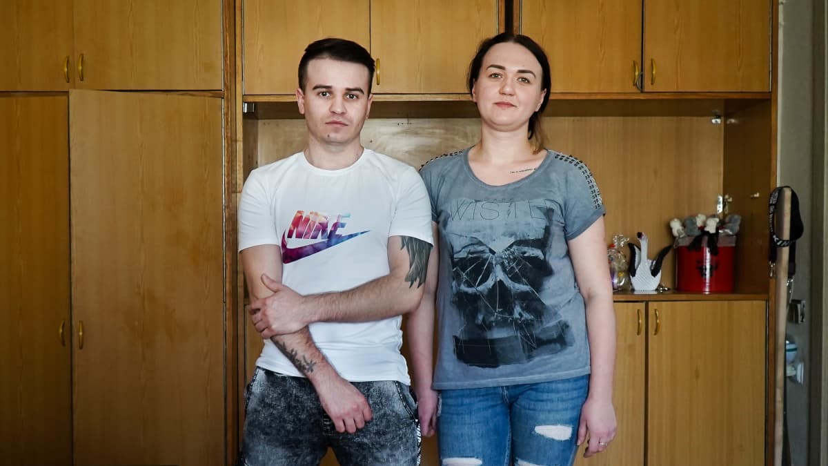 Alina ja Jevheni vuokraavat kaksion puolikasta Kiovassa.