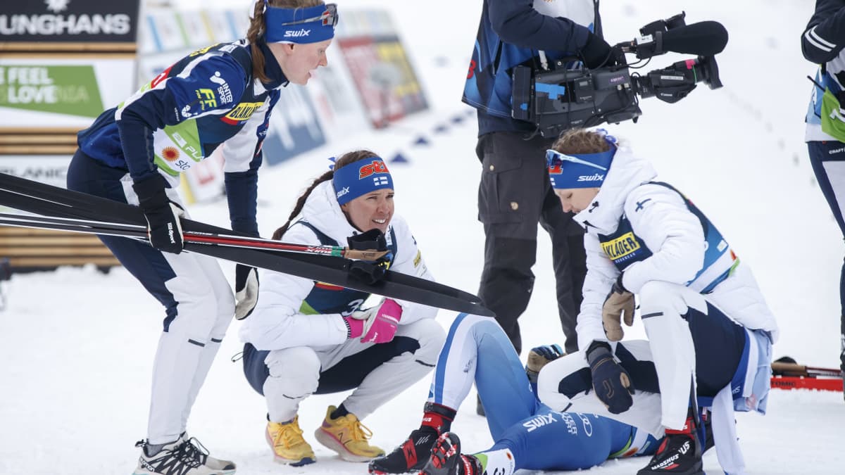 Johanna Matintalo, Kerttu Niskanen, Krista Pärmäkoski ja Eveliina Piippo ylsivät neljänneksi naisten 4x5 kilometrin viestissä.