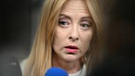 Italian pääministeri Giorgia Meloni lähikuvassa.