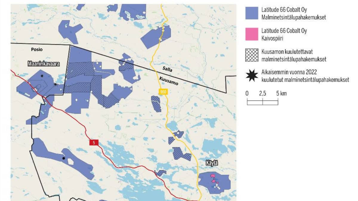 Tukes on kuuluttanut seitsemän malminetsintälupahakemusta Kuusamossa ja  toivoo yhteydenottoja niihin liittyen