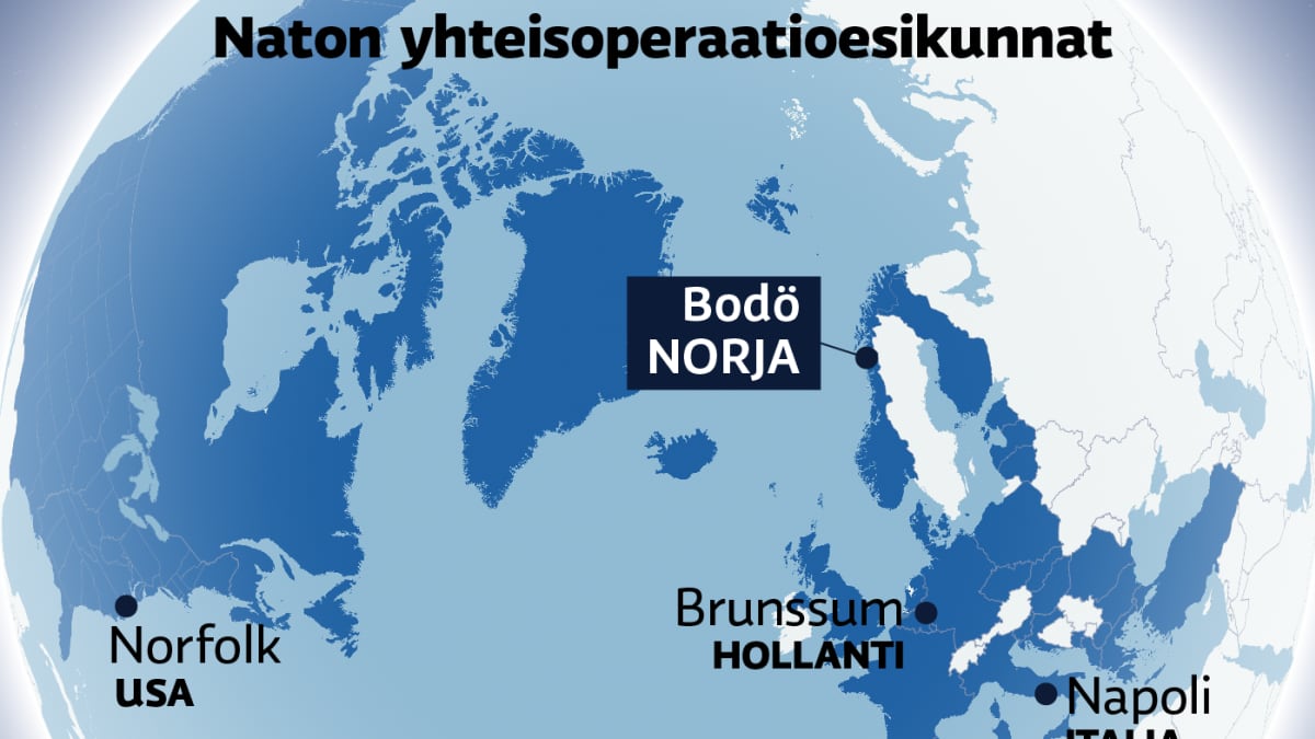 Kartalla Naton yhteisoperaatioesikunnat