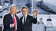 A collage featuring Finnish icebreakers, Donald Trump and Alexander Stubb.