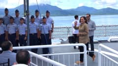 Yhdysvaltojen varapresidentti Kamala Harris vieraili lähellä kiisteltyjä Etelä-Kiinan meren saaria 22. marraskuuta. 