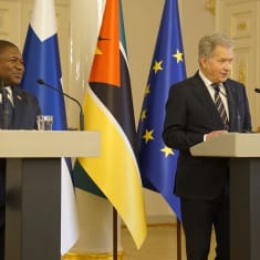 Suomen kehitysyhteistyön kumppanin Mosambikin presidentti Filipe Nyusi vierailee Suomessa.