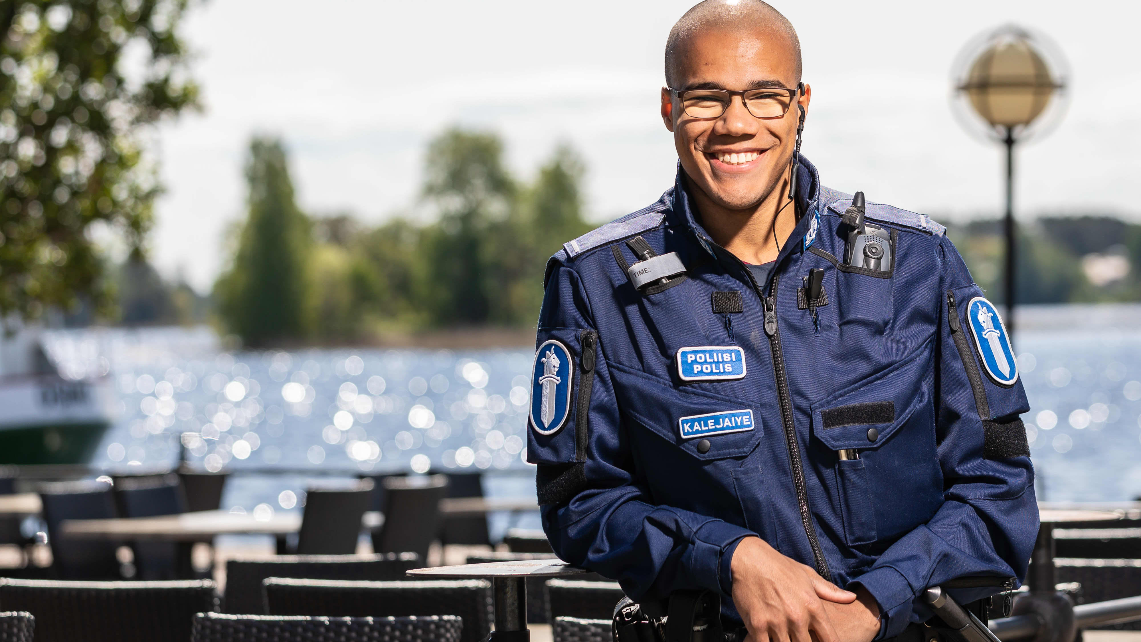 23-vuotias poliisi Daniel Kalejaiye Kuopiossa.