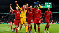 Liverpool juhli Englannin liigacupin voittoa.