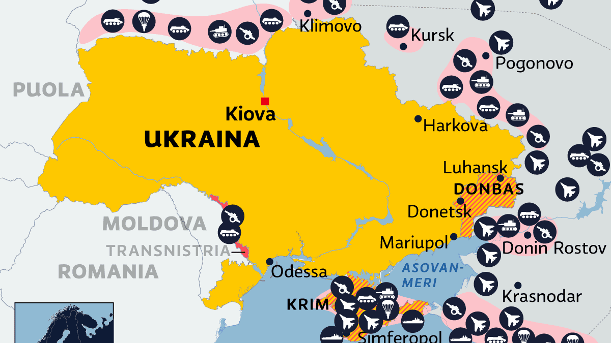 Venäjän joukot ympäröivät Ukrainaa kolmelta suunnalta – neljä uutta  satelliittikuvaa ja kartta kertovat sotavoimasta Ukrainan rajan takana