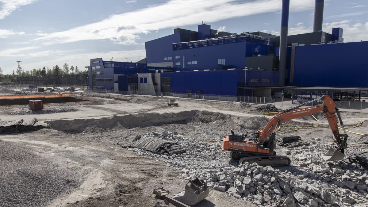 Yleiskuva Vantaan Energian jätevoimalan laajennuksen työmaalta 27.5.2020