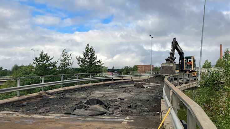 A bridge under repairs.
