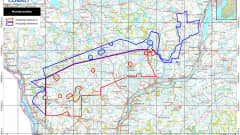 Kartta alueesta, jonka Latitude 66 Cobalt Ltd haluaa varata.