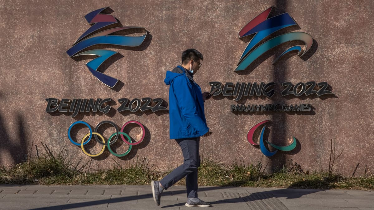 Pekingin talviolympialaisten organisaation pääkonttori kuvattuna 1. joulukuuta.