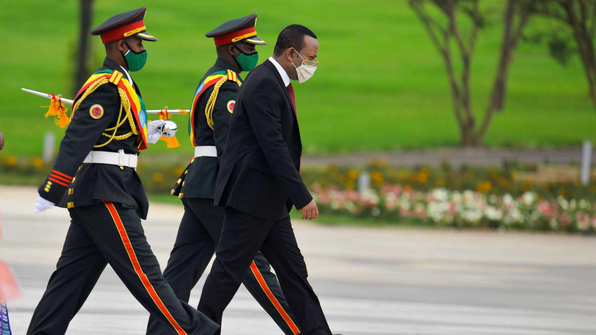 Etiopian pääministeri Abiy Ahmed osallistui Ystävyyden aukio -nimisen alueen vihkijäisiin 10. syyskuuta 2020 Etiopian pääkaupungissa Addis Abebassa.