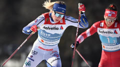 Ruotsin Jonna Sundling vauhdissa Oberstdorfin MM-laduilla 2021.