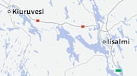 Kiuruvesi ja Iisalmi merkattuna karttaan.