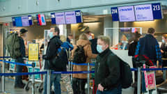 Helsinki-Vantaa lentoasema. 26.3.2021