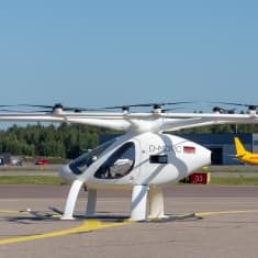 Volocopter Helsinki-Vantaan lentokentällä.