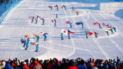 Interski 2023 avajaistilaisuus Levin eturinteessä.